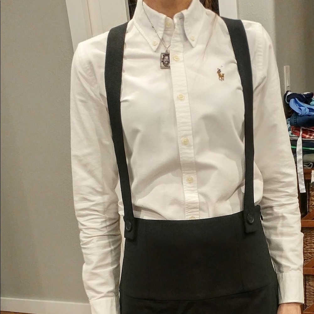Express Design Studio Skirt with suspenders.